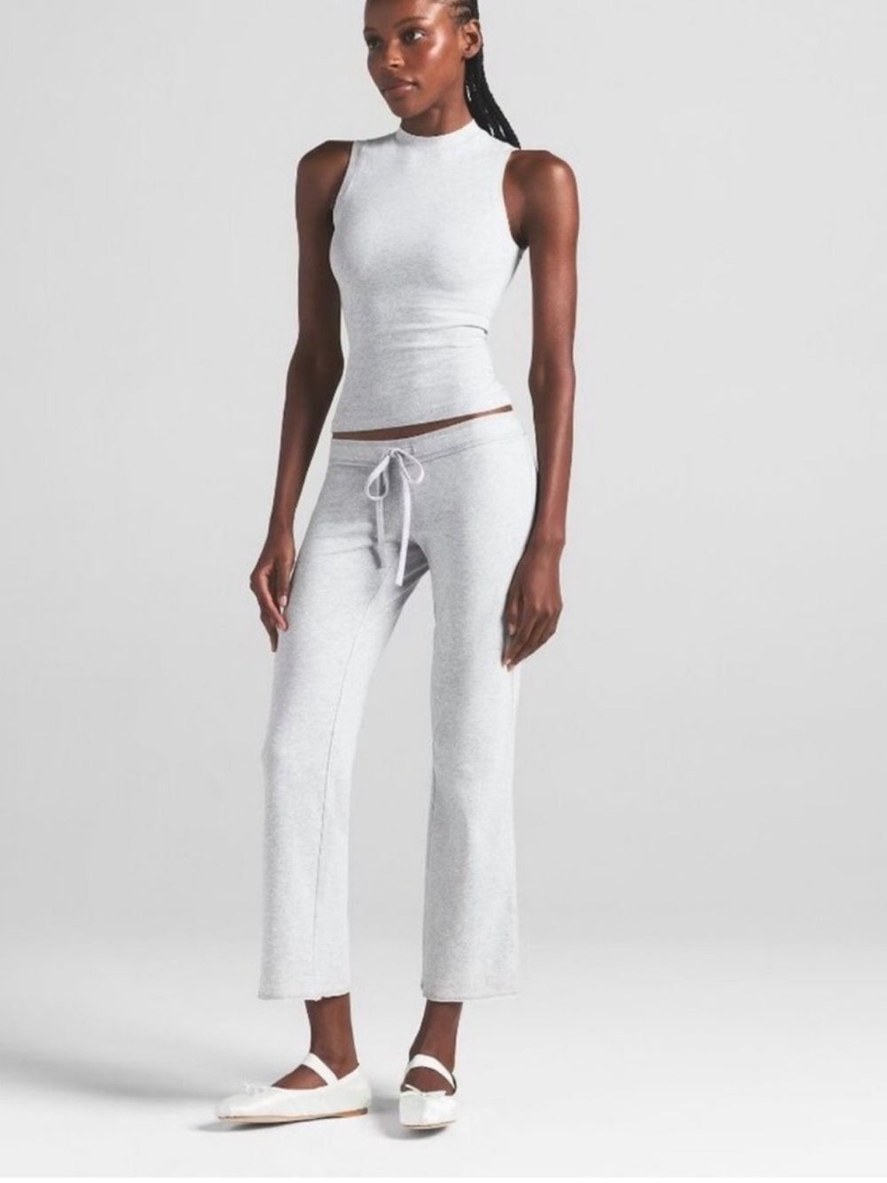 SKIMS NWT Cotton Jersey Low Rise Cropped Pant - Light Heather Gray
